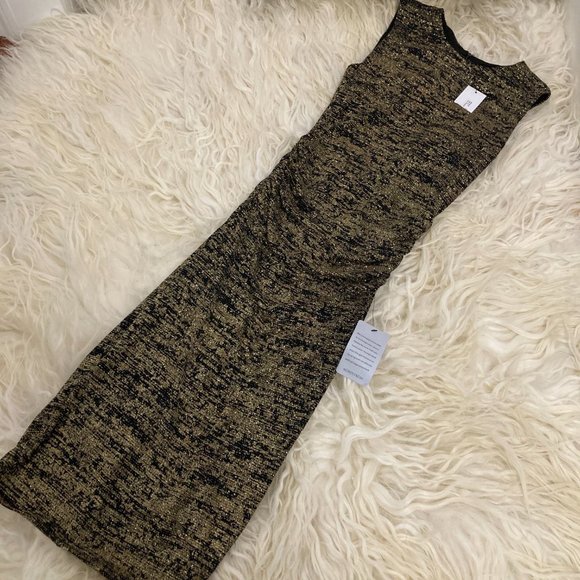HALSTON HERITAGE Tweed Pattern Midi Length Dress - Picture 2 of 10